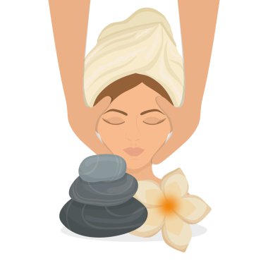 Spa merkezi tasarım. Cilt bakım kavramı. Düz illüstrasyon