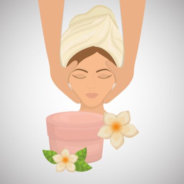 Spa merkezi tasarım. Cilt bakım kavramı. Düz illüstrasyon