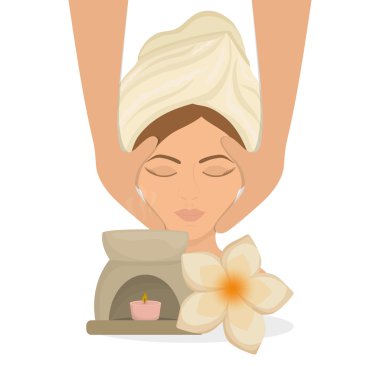 Spa merkezi tasarım. Cilt bakım kavramı. Düz illüstrasyon