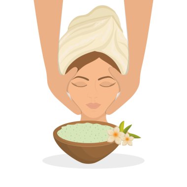 Spa merkezi tasarım. Cilt bakım kavramı. Düz illüstrasyon