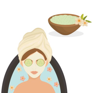 Spa merkezi tasarım. Cilt bakım kavramı. Düz illüstrasyon