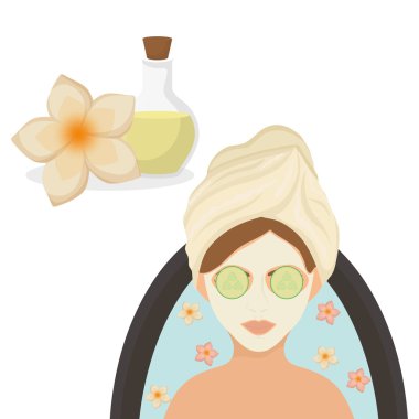 Spa merkezi tasarım. Cilt bakım kavramı. Düz illüstrasyon