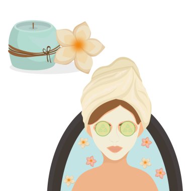 Spa merkezi tasarım. Cilt bakım kavramı. Düz illüstrasyon