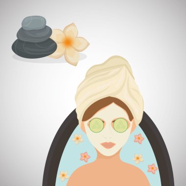 Spa merkezi tasarım. Cilt bakım kavramı. Düz illüstrasyon