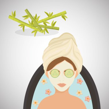 Spa merkezi tasarım. Cilt bakım kavramı. Düz illüstrasyon