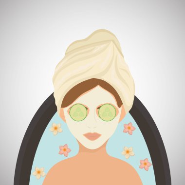 Spa merkezi tasarım. Cilt bakım kavramı. Düz illüstrasyon