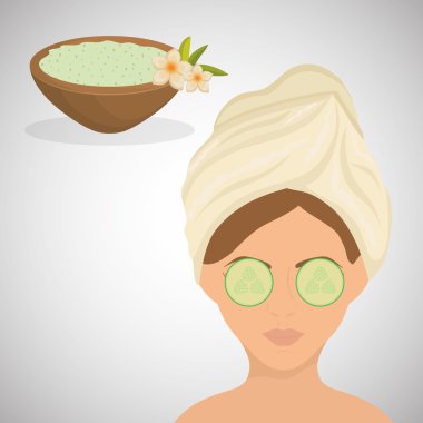 Spa merkezi tasarım. Cilt bakım kavramı. Düz illüstrasyon