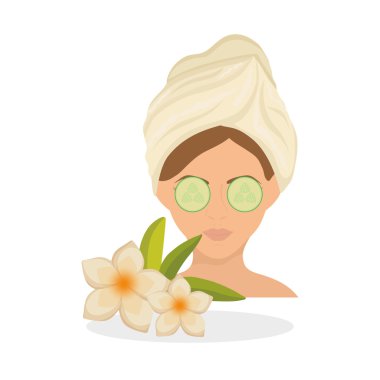 Spa merkezi tasarım. Cilt bakım kavramı. Düz illüstrasyon