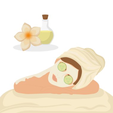 Spa merkezi tasarım. Cilt bakım kavramı. Düz illüstrasyon