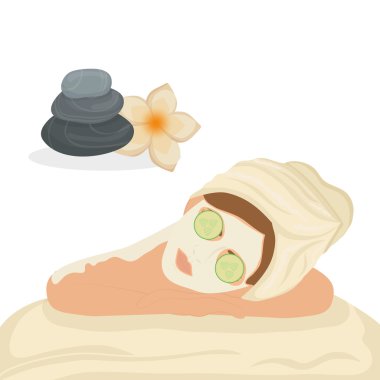 Spa merkezi tasarım. Cilt bakım kavramı. Düz illüstrasyon