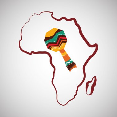 Afrika tasarım. harita simgesi. Düz illüstrasyon