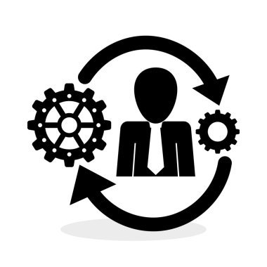 Proses tasarım. Çözüm ve iş kavramı. Düz illüstrasyon