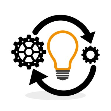 Proses tasarım. Çözüm ve iş kavramı. Düz illüstrasyon