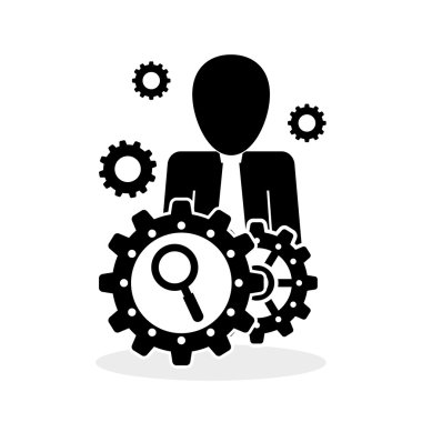 Proses tasarım. Çözüm ve iş kavramı. Düz illüstrasyon