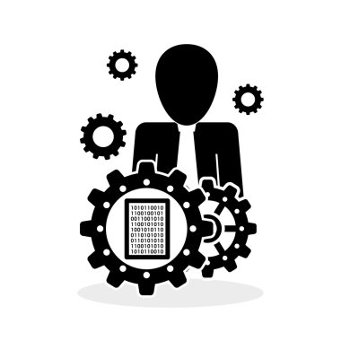 Proses tasarım. Çözüm ve iş kavramı. Düz illüstrasyon