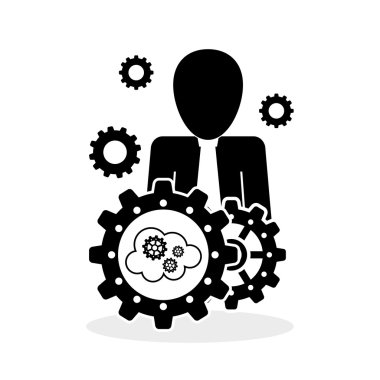 Proses tasarım. Çözüm ve iş kavramı. Düz illüstrasyon