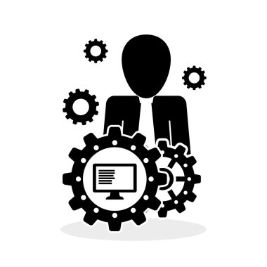 Proses tasarım. Çözüm ve iş kavramı. Düz illüstrasyon