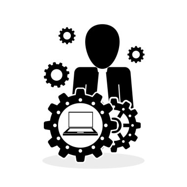 Proses tasarım. Çözüm ve iş kavramı. Düz illüstrasyon