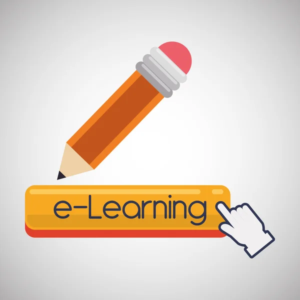 E-learning ontwerp. onderwijs pictogram. Online concept, vector illustratie — Stockvector