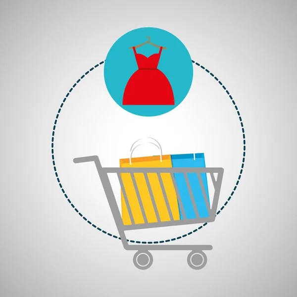 Diseño de compras. icono de comercio electrónico. concepto en línea, ilustración vectorial — Vector de stock