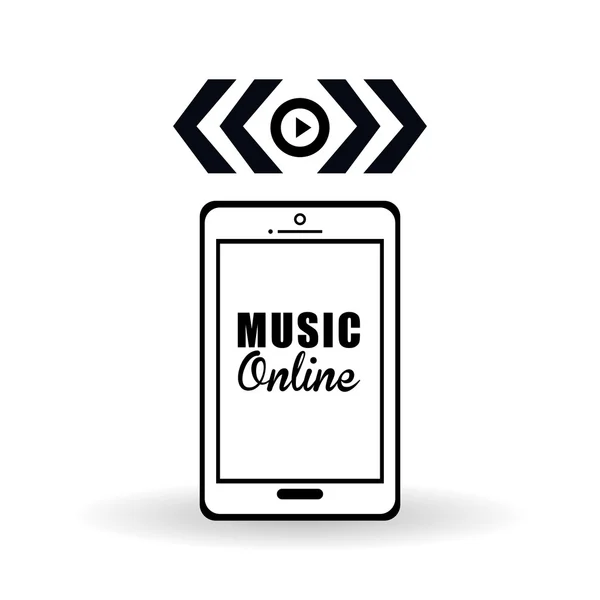 Diseño musical. Concepto en línea. Ilustración de medios — Vector de stock