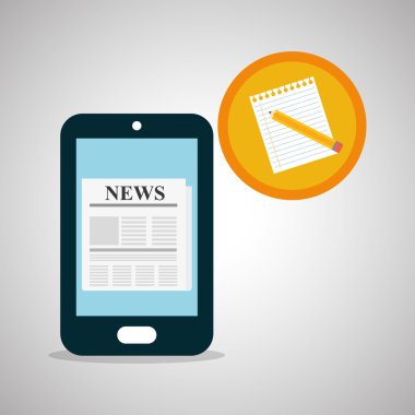 Haber tasarım. Yayın kavramı. iletişim simgesi, vektör