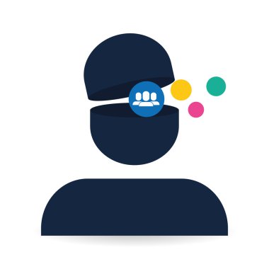 Sosyal Medya tasarım. ortam simgesi. iletişim kavramı,