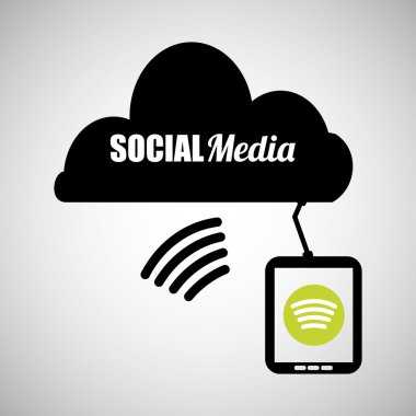 Sosyal Medya tasarım. ortam simgesi. iletişim kavramı,