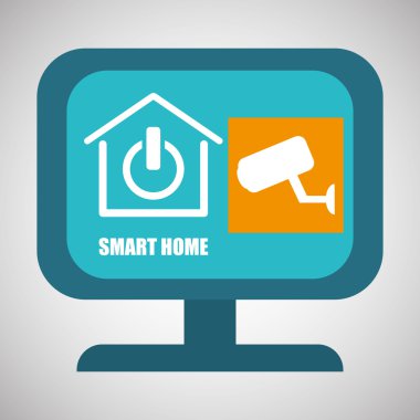 Akıllı ev tasarımı. Teknoloji simgesi. Sistem kavramı