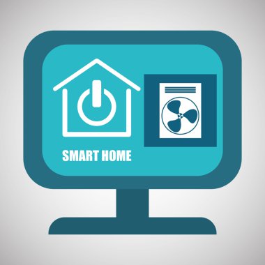 Akıllı ev tasarımı. Teknoloji simgesi. Sistem kavramı