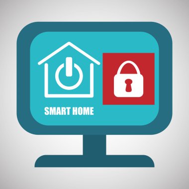 Akıllı ev tasarımı. Teknoloji simgesi. Sistem kavramı