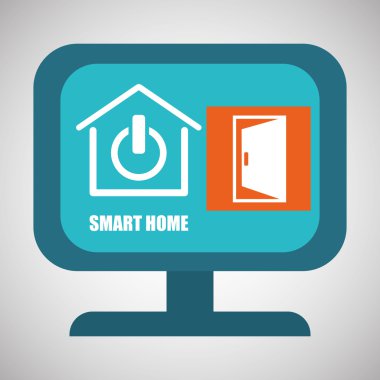 Akıllı ev tasarımı. Teknoloji simgesi. Sistem kavramı