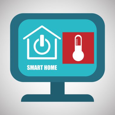 Akıllı ev tasarımı. Teknoloji simgesi. Sistem kavramı