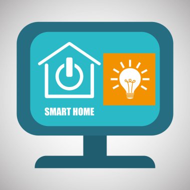 Akıllı ev tasarımı. Teknoloji simgesi. Sistem kavramı