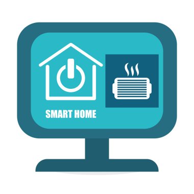 Akıllı ev tasarımı. Teknoloji simgesi. Sistem kavramı