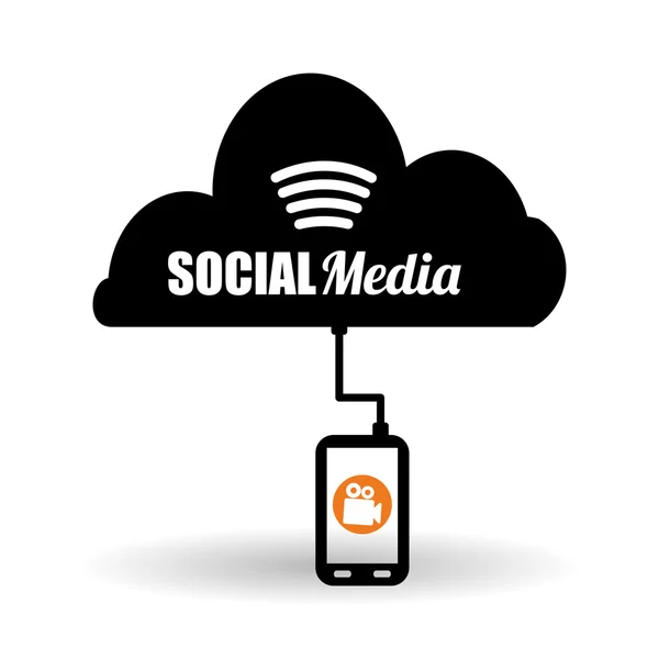 Σχέδιο κοινωνικών μέσων μαζικής ενημέρωσης. εικονίδιο του μέσου. concept ΕΠΙΚΟΙΝΩΝΙΑΣ, — Διανυσματικό Αρχείο