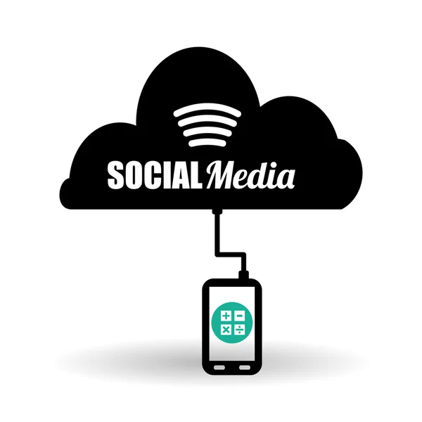 Social Media Design. Medienikone. Kommunikationskonzept, — Stockvektor