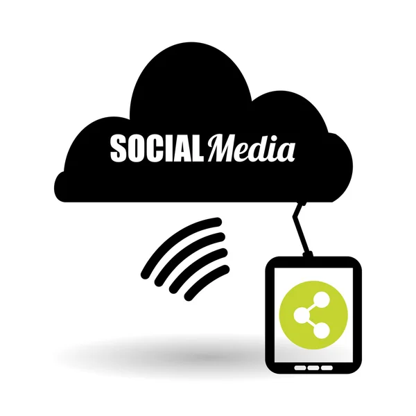 Design de mídia social. ícone de mídia. conceito de comunicação , —  Vetores de Stock