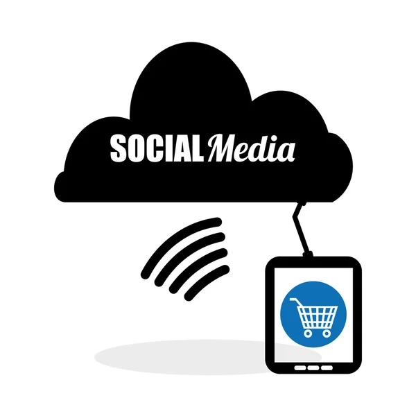 Diseño de redes sociales. icono de medios. concepto de comunicación , — Vector de stock