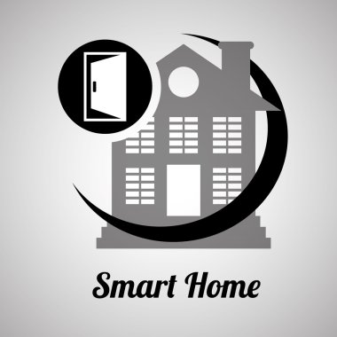 Akıllı ev tasarımı. Teknoloji simgesi. Sistem kavramı