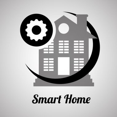 Akıllı ev tasarımı. Teknoloji simgesi. Sistem kavramı