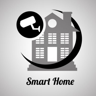 Akıllı ev tasarımı. Teknoloji simgesi. Sistem kavramı