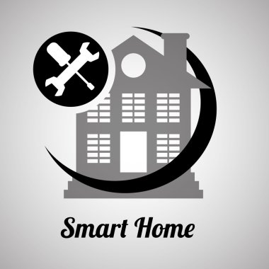Akıllı ev tasarımı. Teknoloji simgesi. Sistem kavramı