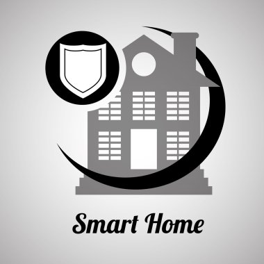 Akıllı ev tasarımı. Teknoloji simgesi. Sistem kavramı