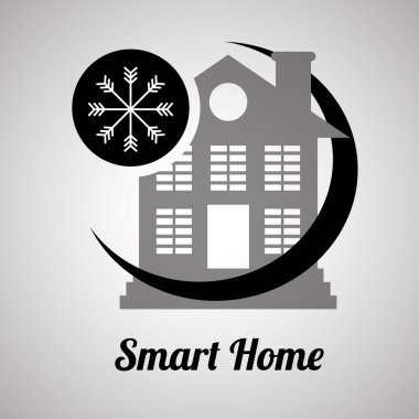 Akıllı ev tasarımı. Teknoloji simgesi. Sistem kavramı