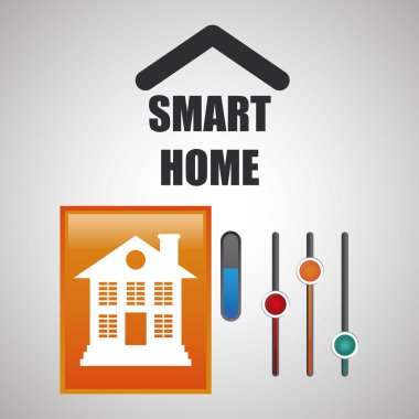 Akıllı ev tasarımı. Teknoloji simgesi. Sistem kavramı
