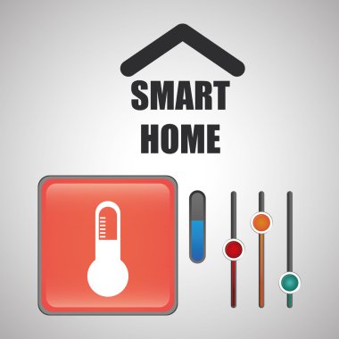 Akıllı ev tasarımı. Teknoloji simgesi. Sistem kavramı