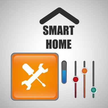 Akıllı ev tasarımı. Teknoloji simgesi. Sistem kavramı