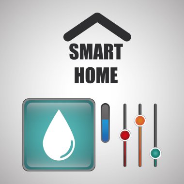 Akıllı ev tasarımı. Teknoloji simgesi. Sistem kavramı