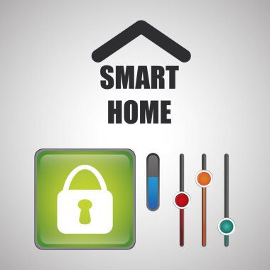 Akıllı ev tasarımı. Teknoloji simgesi. Sistem kavramı